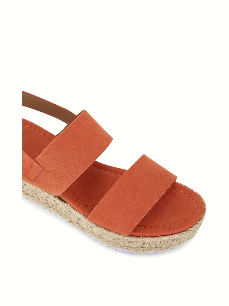Novo Orange Regular Fit Sadie Espadrille Double Strap Sandals - Image 6 of 6