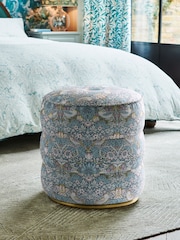 Clarke & Clarke William Morris Strawberry Thief Slate Grey Blush Sicily Stool - Image 1 of 4