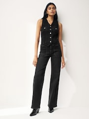 Schwarz - Denim-Weste - Bild 2 von 8