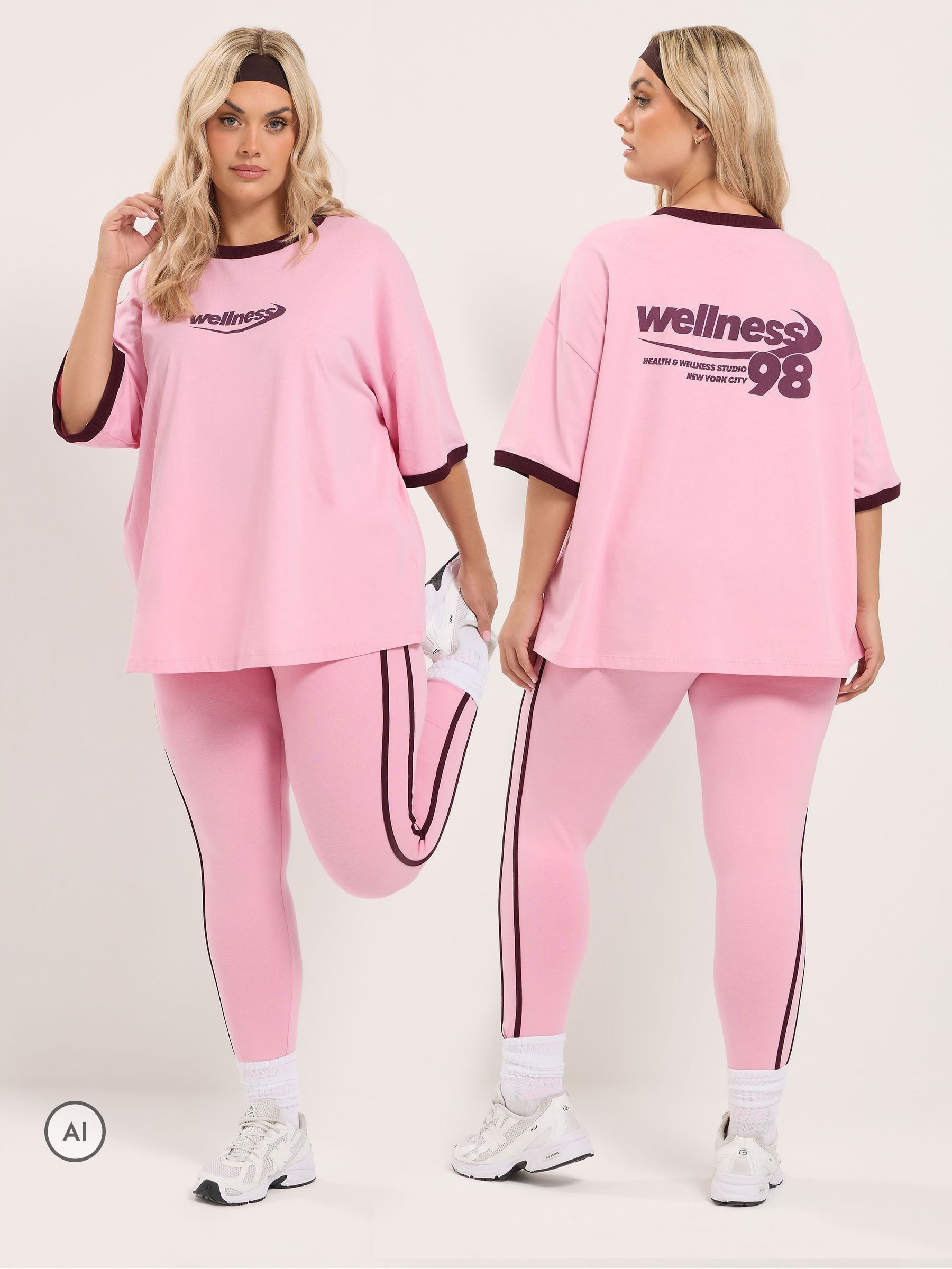 Yours Women's 'Wellness 98' Active T-Shirt in Pink | Size: 30-32 - Image 6