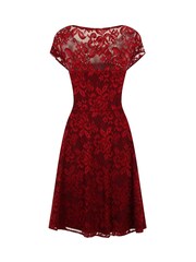 HotSquash Red Lace Fit And Flare Dress - Image 3 of 4