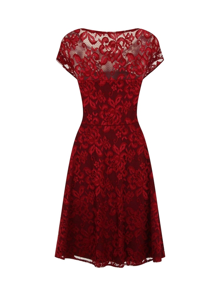 Buy HotSquash Red Lace Fit And Flare Dress from Next USA Buy HotSquash Red Lace Fit And Flare Dress from Next USA