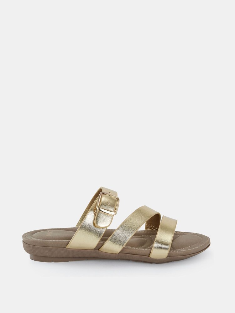 Novo Gold Tia Strappy Mule Sandals - Image 2 of 6