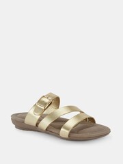 Novo Gold Tia Strappy Mule Sandals - Image 3 of 6