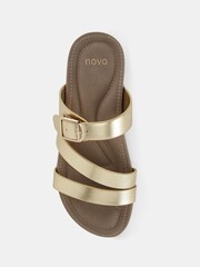 Novo Gold Tia Strappy Mule Sandals - Image 5 of 6