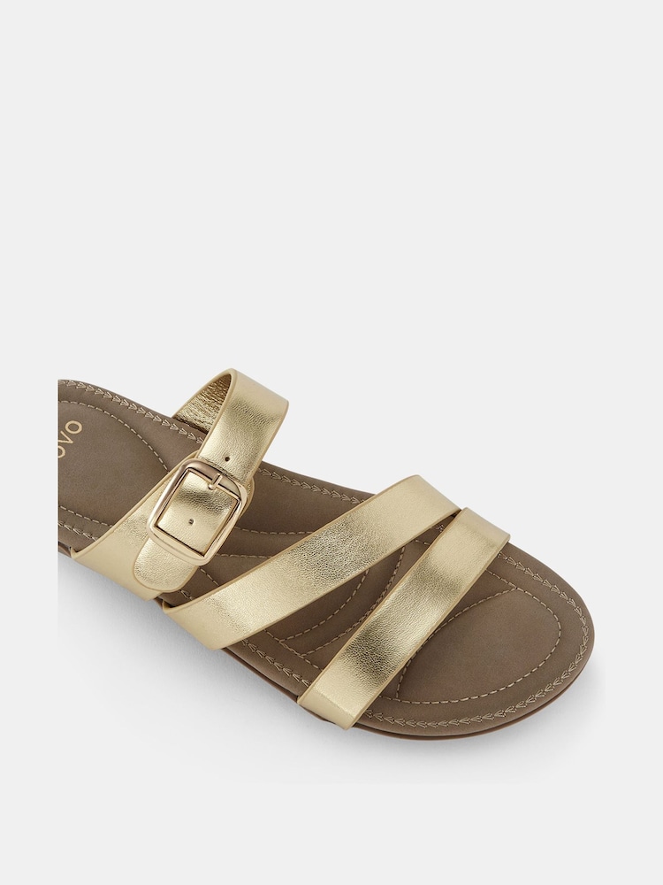 Novo Gold Tia Strappy Mule Sandals - Image 6 of 6