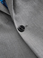Light Grey Slim Fit Two Button Suit Jacket - Image 6 of 8