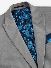 Light Grey Slim Fit Two Button Suit Jacket - Image 7 of 8