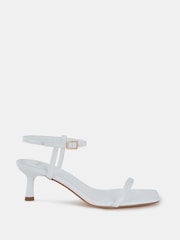 Novo White Regular Fit Undercover Low Heel Two Part Sandals - Image 2 of 6