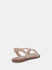 Novo Gold Twinkle Diamante Trim Flat Sandals - Image 4 of 6