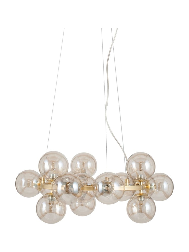 Pacific Gold Vecchio Glass Ball And Metal Ceiling Light Pendant - Image 2 of 2