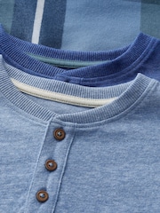 Blue Check Bottom 100% Cotton Pyjamas 2 Pack (3-16yrs) - Image 6 of 7