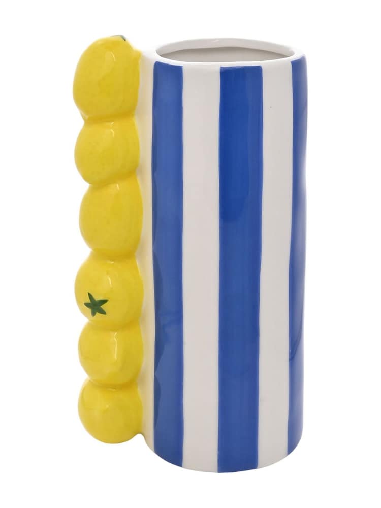 Widdop Blue Lemon Vase With Stripes - Image 2 of 3