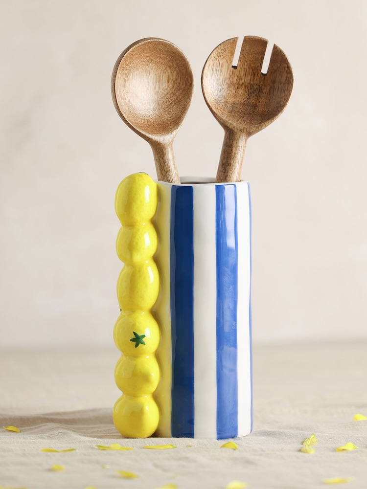Widdop Blue Lemon Vase With Stripes - Image 3 of 3