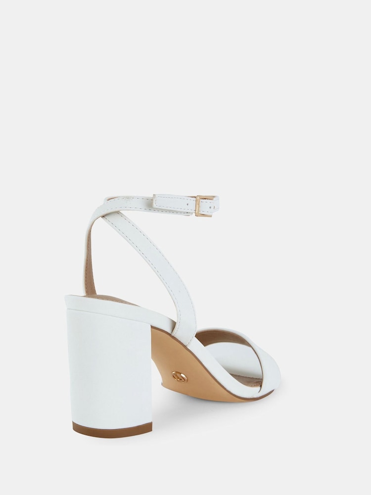 Buy Novo White Novo Martinez Regular Fit Block Heel Sandals from