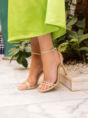 Novo Gold Wide Fit McKenna Strappy Heeled Sandals - Image 1 of 6