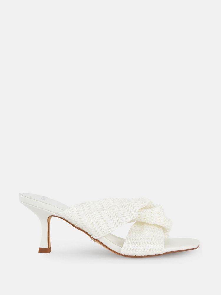 Novo White Urbinos Woven Low Heel Mules - Image 2 of 6 Novo White Urbinos Woven Low Heel Mules - Image 2 of 6