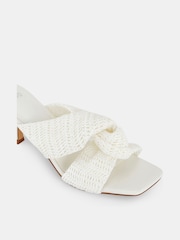 Novo White Urbinos Woven Low Heel Mules - Image 3 of 6