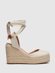 Novo Natural Wide Fit Buenos Aries Closed Toe Espadrille Wedges - Image 2 of 3