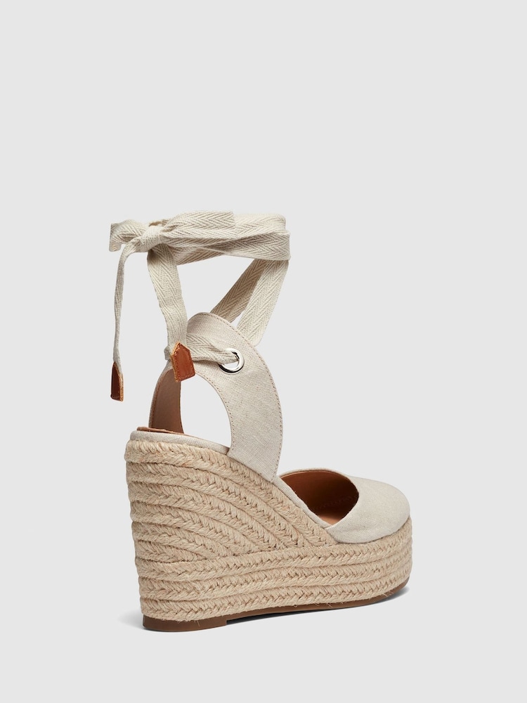 Novo Natural Wide Fit Buenos Aries Closed Toe Espadrille Wedges - Image 3 of 3