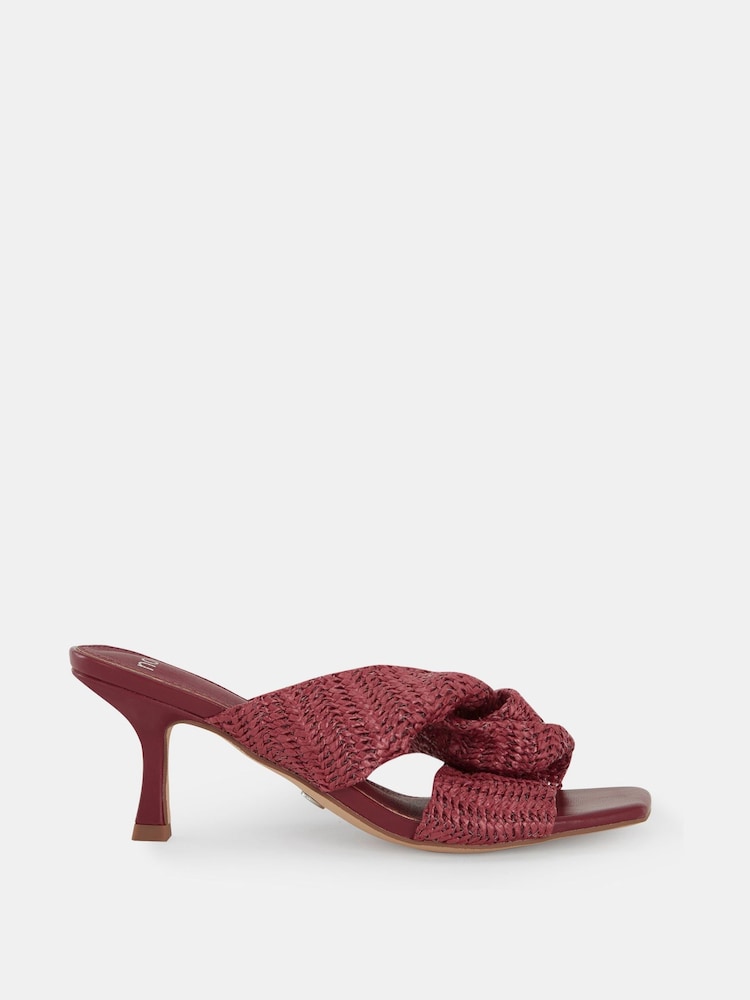 Novo Red Urbinos Woven Low Heel Mules - Image 2 of 6 Novo Red Urbinos Woven Low Heel Mules - Image 2 of 6