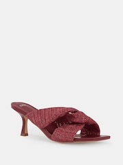 Novo Red Urbinos Woven Low Heel Mules - Image 3 of 6