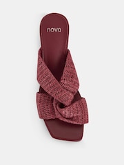 Novo Red Urbinos Woven Low Heel Mules - Image 5 of 6