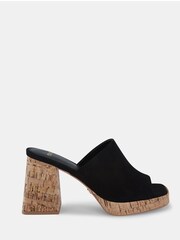 Novo Black Futura Cork Block Heel Mules - Image 2 of 6