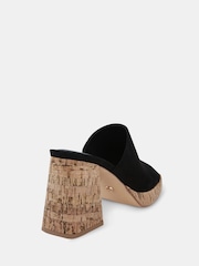 Novo Black Futura Cork Block Heel Mules - Image 6 of 6
