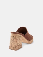 Novo Brown Futura Cork Block Heel Mules - Image 6 of 6