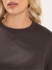 Yours Curve Brown Crew Neck Sweatshirt - Image 4 of 4