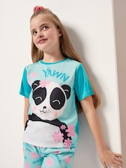 Harry Bear Blue Panda Animal 100% Cotton Pyjamas - Image 1 of 4