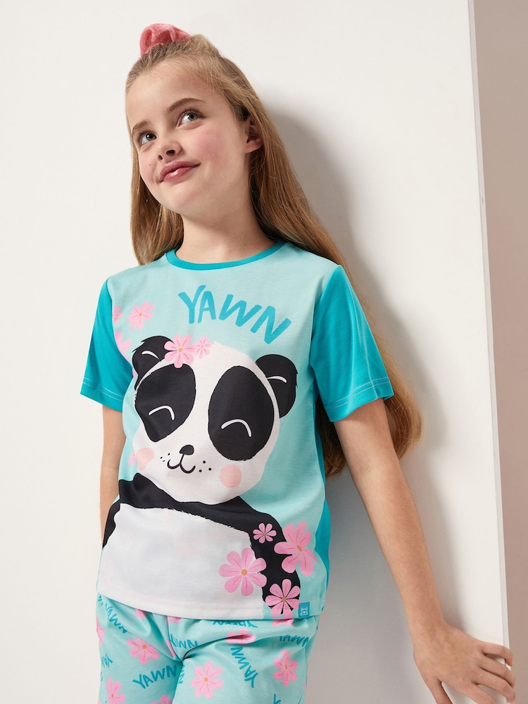 Harry Bear Blue Panda Animal 100% Cotton Pyjamas - Image 1 of 4