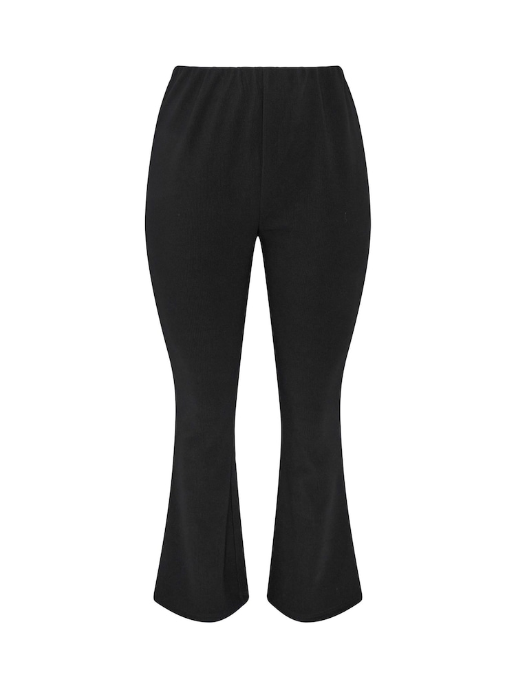 Yours Curve Black Ottoman Ribbed Flare Leggings - Image 6 of 6 Yours Curve Black Ottoman Ribbed Flare Leggings - Image 6 of 6