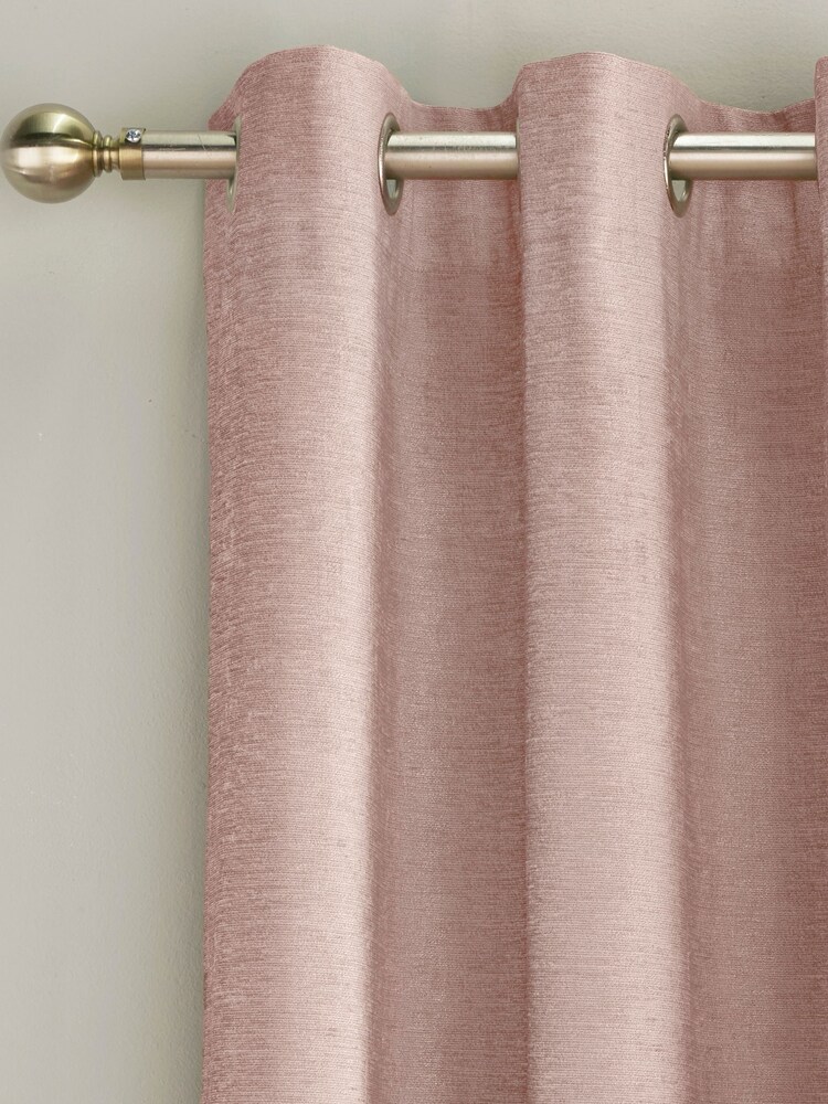 Enhanced Living Pink Savoy Eyelet Ready Made Blackout Eyelet Curtains - Image 2 of 3