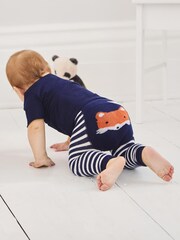 JoJo Maman Bébé Navy Fox Knitted Leggings - Image 2 of 3