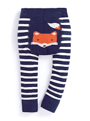 JoJo Maman Bébé Navy Fox Knitted Leggings - Image 3 of 3