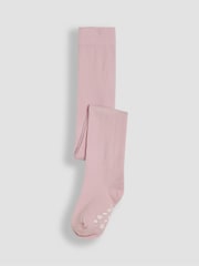 JoJo Maman Bébé Pale Pink Cotton Rich Plain Tights - Image 1 of 3