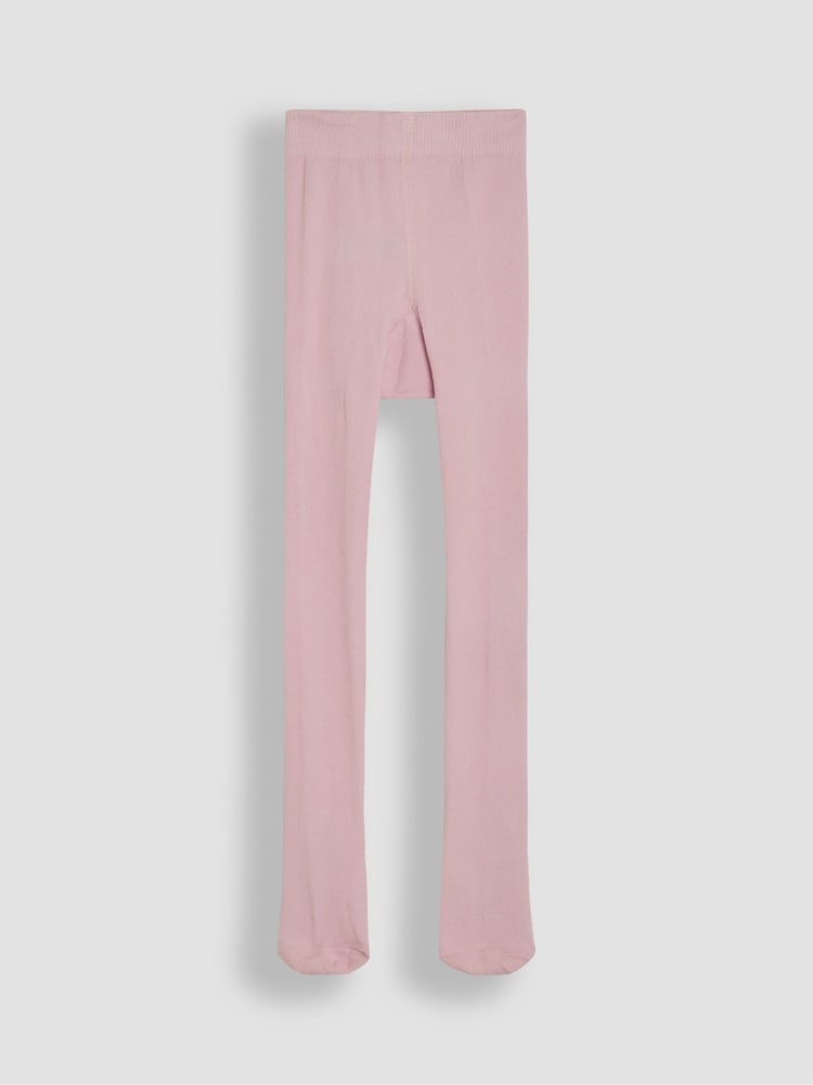 JoJo Maman Bébé Pale Pink Cotton Rich Plain Tights - Image 2 of 3
