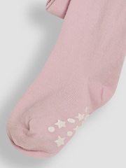 JoJo Maman Bébé Pale Pink Cotton Rich Plain Tights - Image 3 of 3