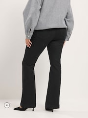 Yours Curve Black Pintuck Flared Denim Jeans - Image 3 of 6
