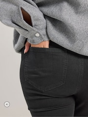 Yours Curve Black Pintuck Flared Denim Jeans - Image 4 of 6