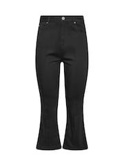 Yours Curve Black Pintuck Flared Denim Jeans - Image 5 of 6
