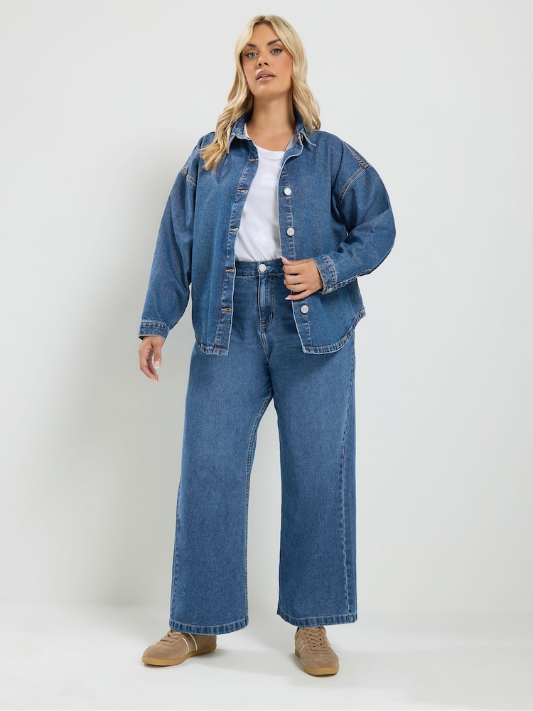 Bleu - Yours Curve Jean Ample rigide - Image 2 de 7