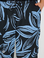 Yours Curve Black Floral Wide Leg Trousers - Image 4 of 6