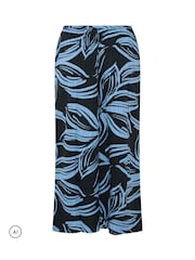 Yours Curve Black Floral Wide Leg Trousers - Image 6 of 6