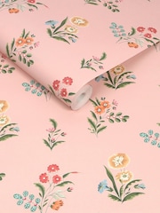 Cath Kidston Pink Flutter Bunches 10M Wallpaper - Image 3 of 5