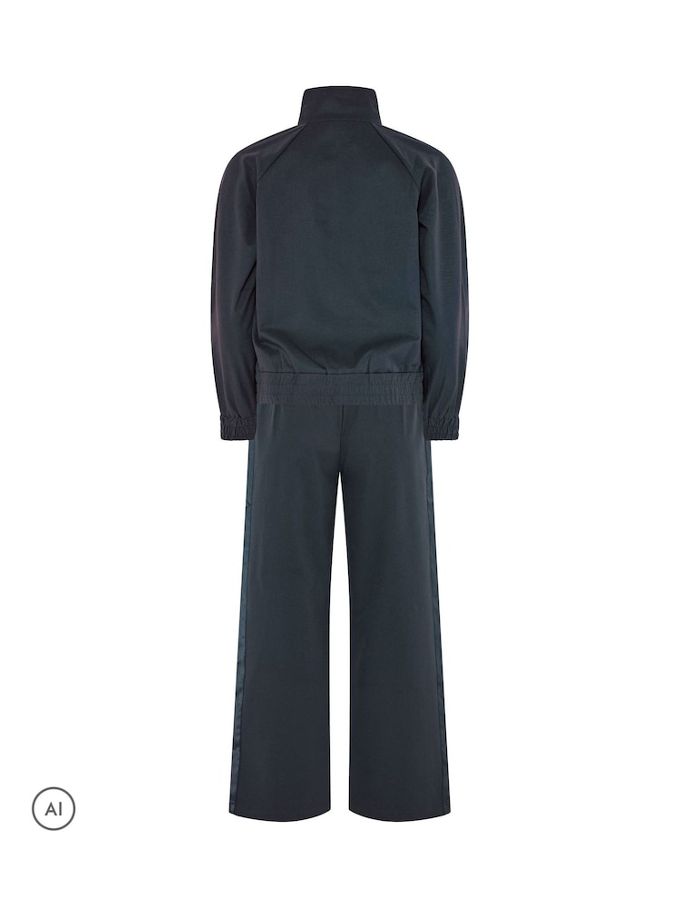 Bleu - PixieGirl Petite Satin Trim Wide Leg Trousers & Jacket Set - Image 7 sur 7