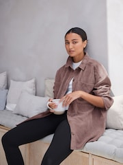 Mauve Purple Corduroy Lightweight Shacket - Image 1 of 6