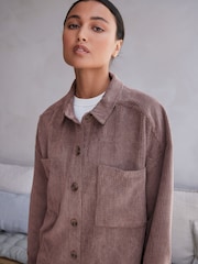 Mauve Purple Corduroy Lightweight Shacket - Image 4 of 6